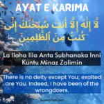 La Ilaha Illa Anta Subhanaka Inni Kuntu Minaz Zalimin